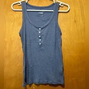 SO Blue Fitted Buttoned Tank Top